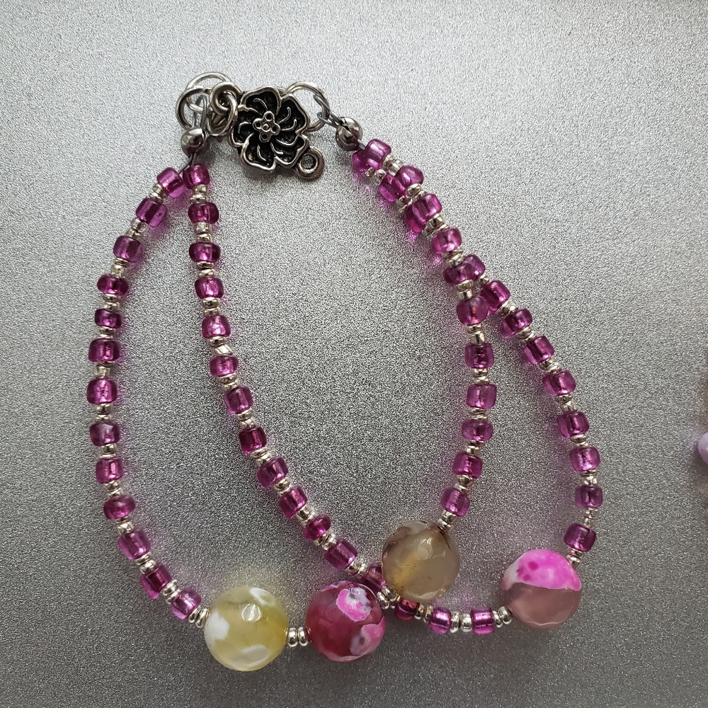 Agate Double Strand Bracelet